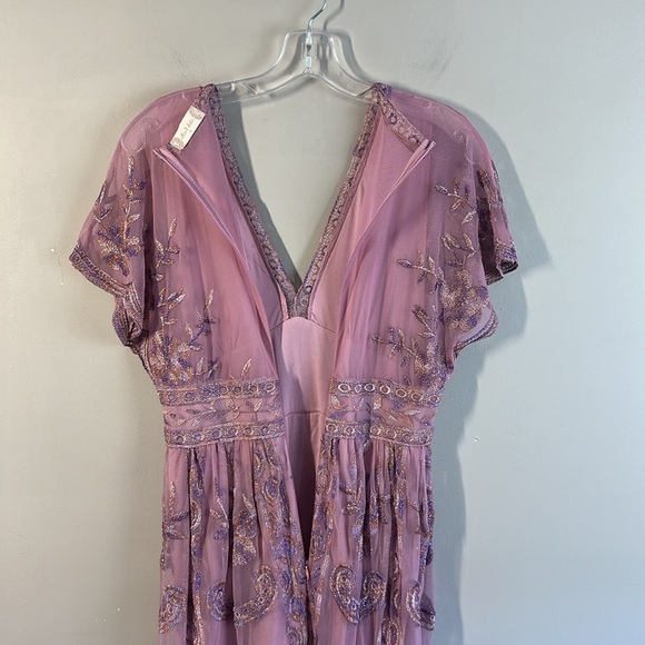 Altar'd State Mariska Lace Embroidered Maxi Dress Lilac Purple Size S Fairy - Picture 15 of 16